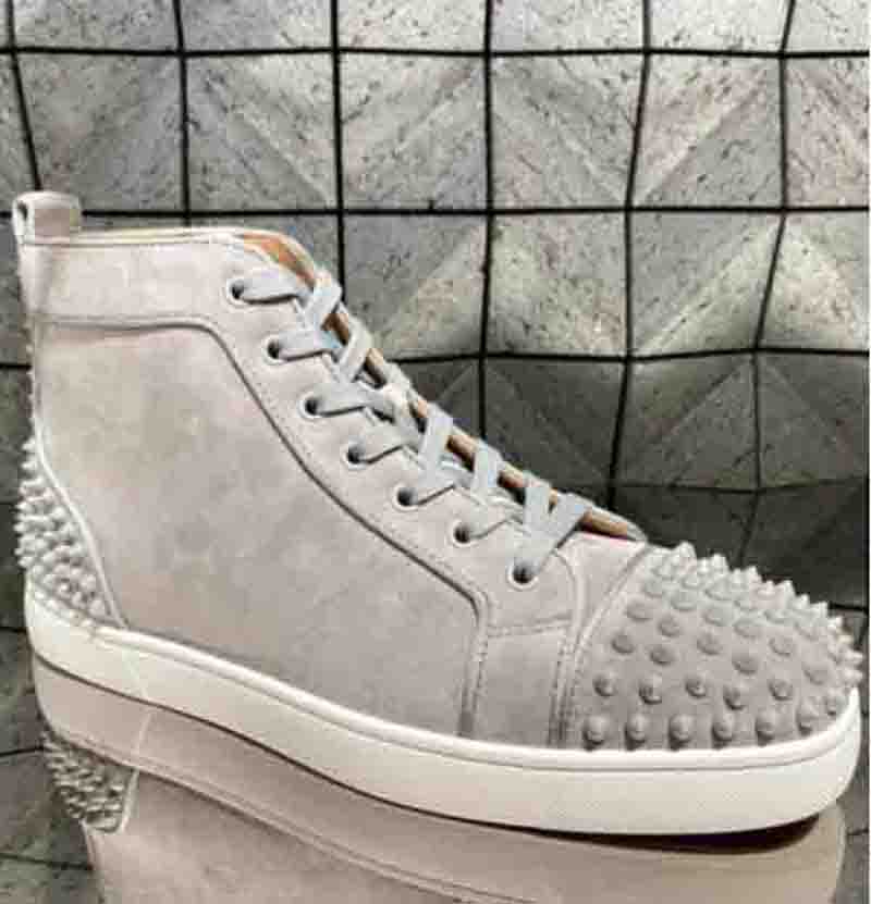 

Luxurious Seavaste 2 Orlato Red Bottom Shoes Low-top Spikes Grey Sneaker Fashion Men Women Party Wedding Flat Trainers US12.5, Black