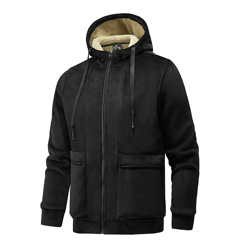 

MANTLCONX New Winter Thermal Fleece Jacket Men Plus Size 7XL 8XL Outdoor Sports Hooded Coat Male Jackets Windbreak Warm, Red