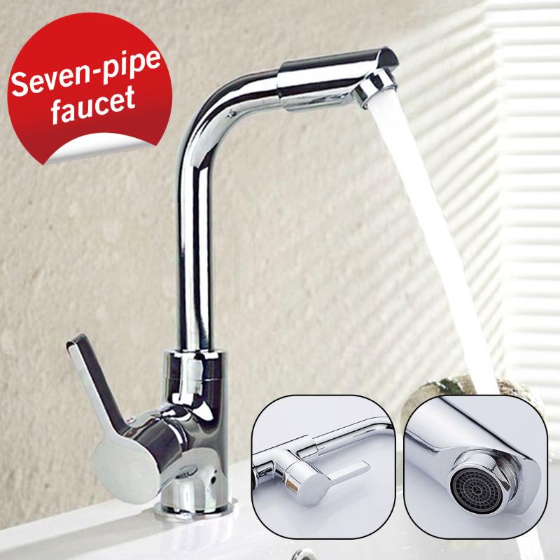 

360 Rotation Spout Modern Kitchen Mixer Tap Brass Polished Single Handle Wash Basin Faucet