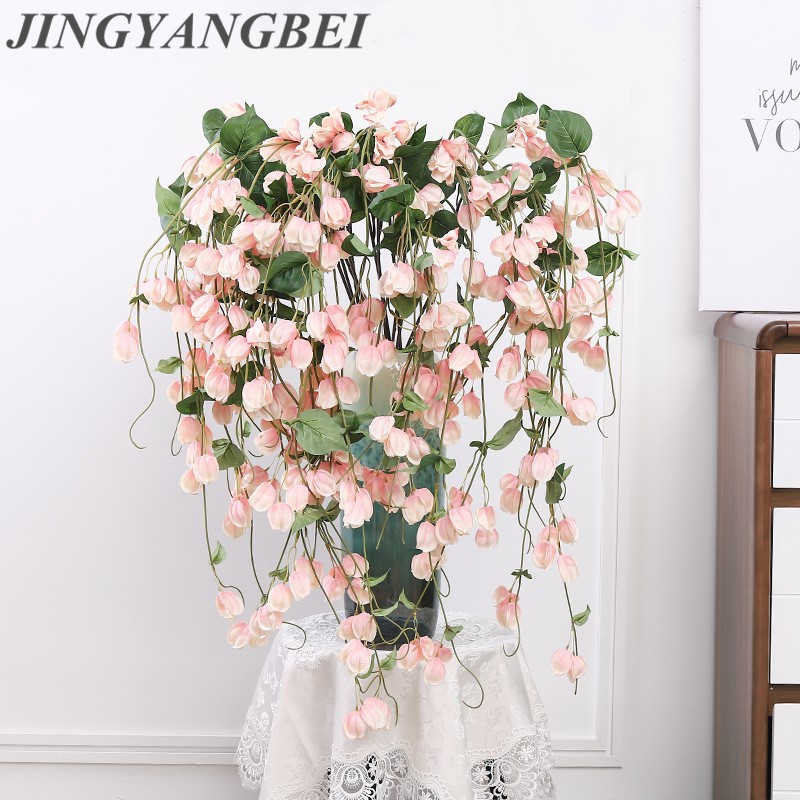 

HQ 171cm Lantern vine Artificial silk flower for Home Party Wedding Christmas Decoration fake flowers photography decorative, Pink a