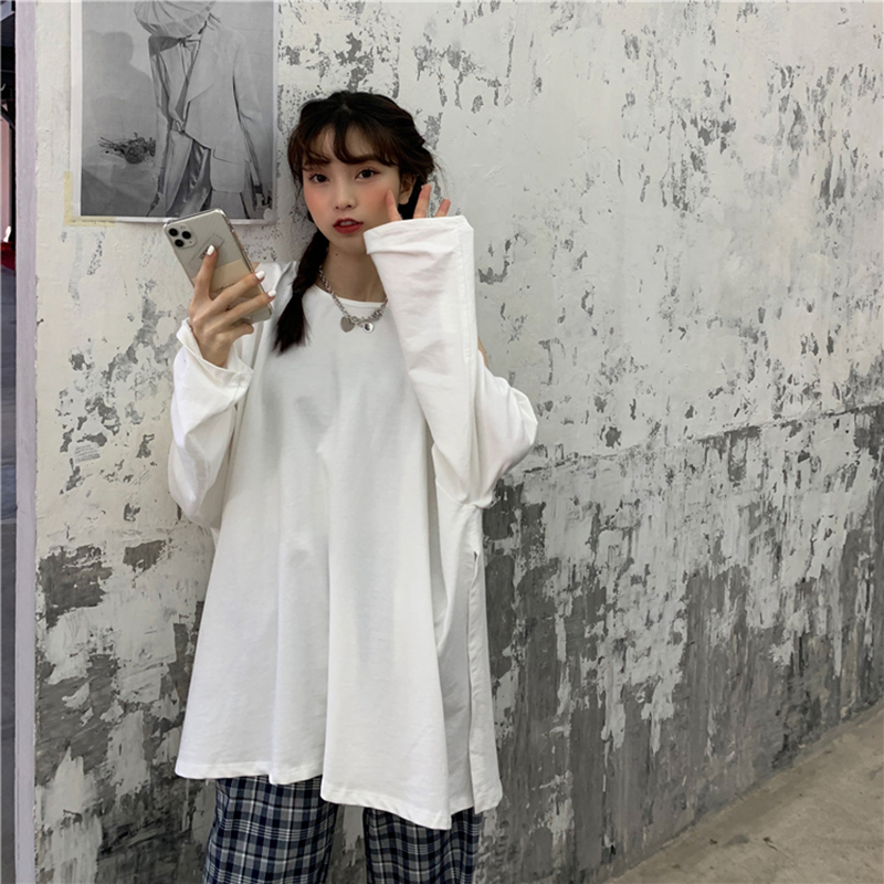 

Casual Off Shoulder Top Long Sleeve Women 2020 Korean Style Loose Corp Top Shirt Autumn Fashion Solid Leisure Blouse, Gray