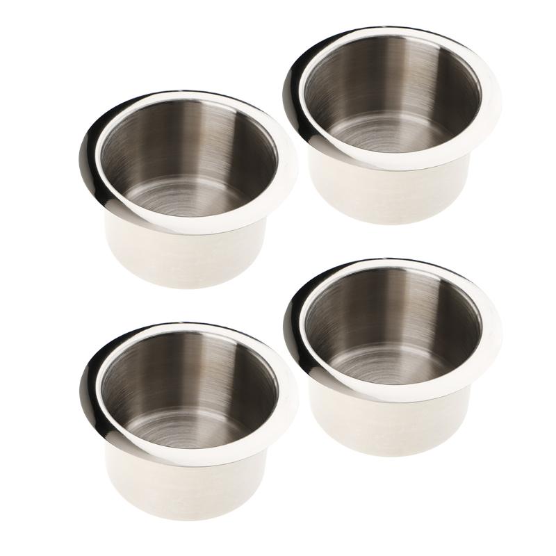 

4 Pieces Stainless Steel Cup Drink Holder for Marine Auto Truck Camper RV Polished