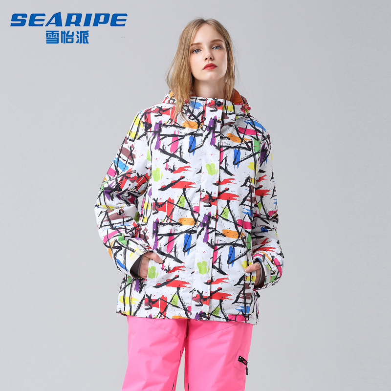 

Ski Suit Adult Women Winter Waterproof Breathable Warm Snowboard Jacket Bibs Pants Wind Resistant Outdoor Snowboard Suit, One