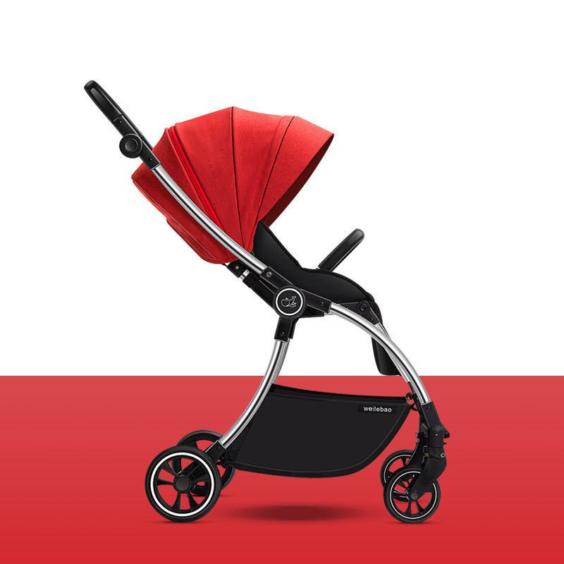 

Adjustable Lightweight Luxury Baby Stroller 3 in 1 Portable High Landscape Reversible Stroller Hot Mom Pink Travel Pram