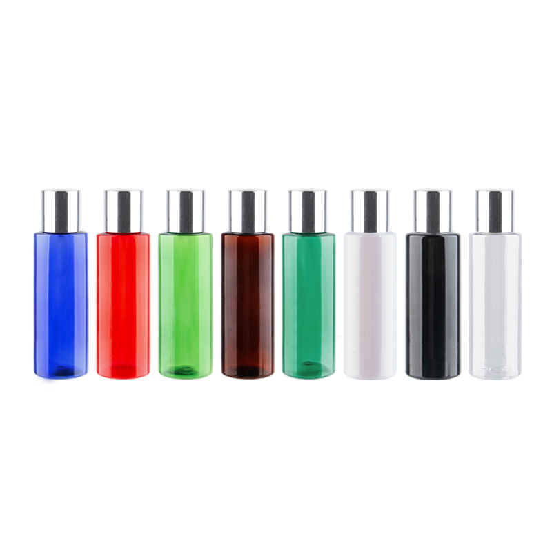 

120ml X 12 Plastic-Aluminum Screw Caps Cosmteic Containers With Stopper 120cc Empty Colored Shampoo Bottle For Travel Packaging