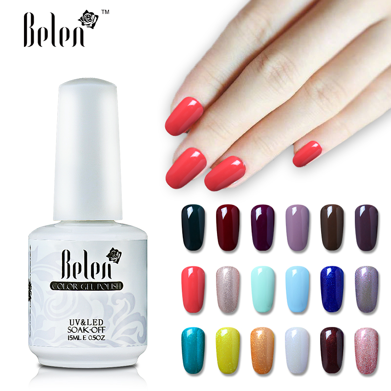 

Belen Soak off UV Nails Gels Color Polish Professional Gel nails polish Varnish Long lasting Drop Shipping Choose 1 color, 1343