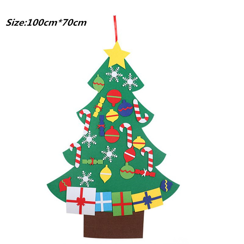 

New Year Gifts Kids DIY Felt Christmas Tree Decorations Christmas Gifts for 2020 New Year's Door Wall Hanging Ornaments