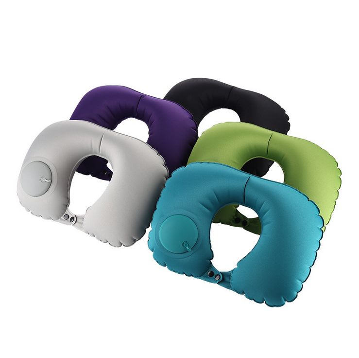 

New Portable U-Shape Inflatable Travel Pillow Car Head Rest Air Cushion Office Nap Head Rest Travel Relieve Fatigue Neck Pillows
