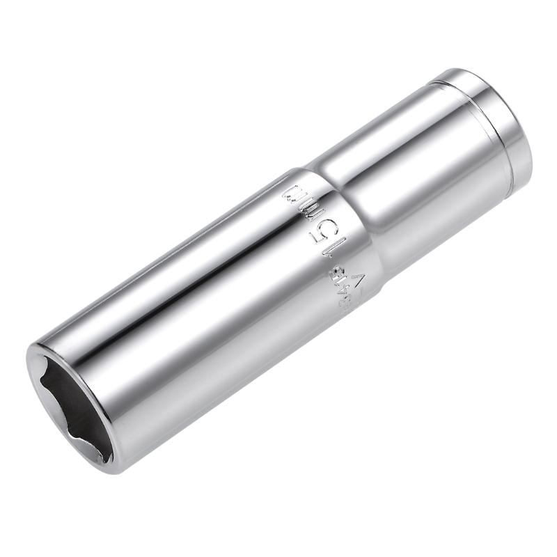 

uxcell 1/2-Inch Drive 6 Point Deep Socket 15mm Metric Steel