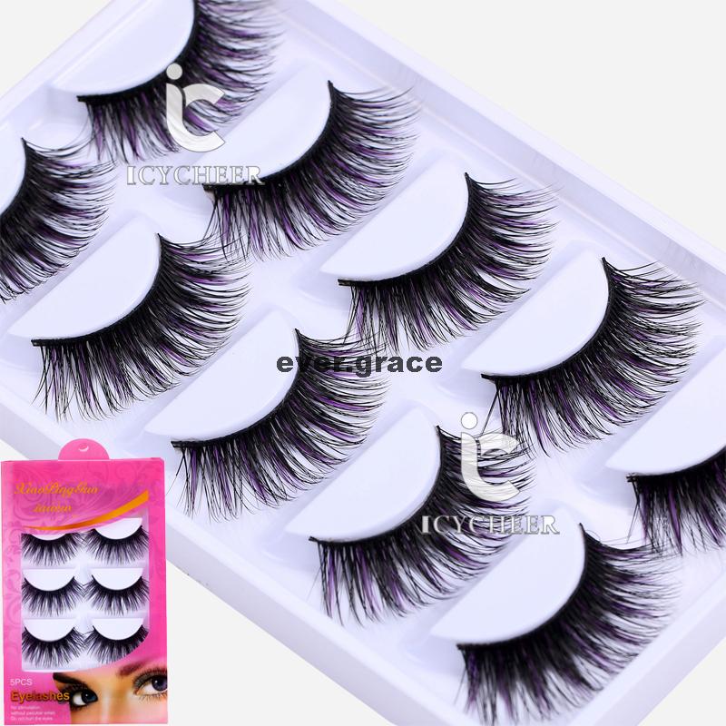 

Makeup Long Thick Handmade 5Pairs False Eyelashes Fake Eye Lash Extension Spare