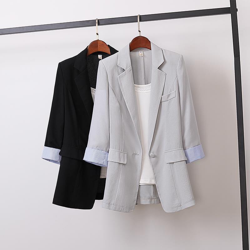 

2020 New Women Vintage Oversized Blazer Coat Work Office Lady Work Slim Long Sleeve Suits Outerwear Plus Size 4XL 100kg Wear F02, Black