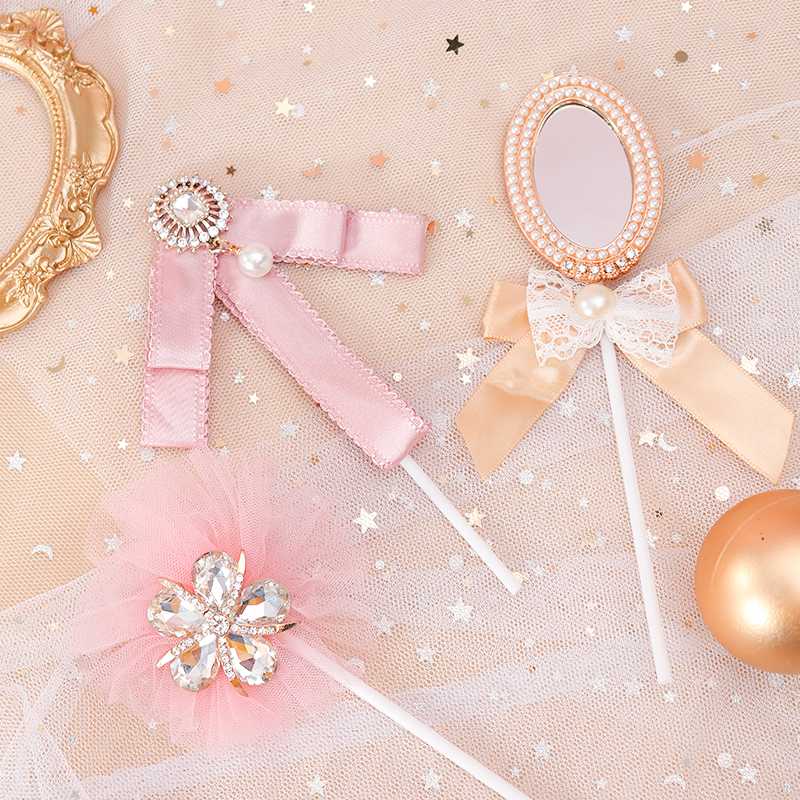 

Cakesmile Pink ladies mirror dresser cake topper cupcake birthday decoration party for baking baking accessories cake decorating