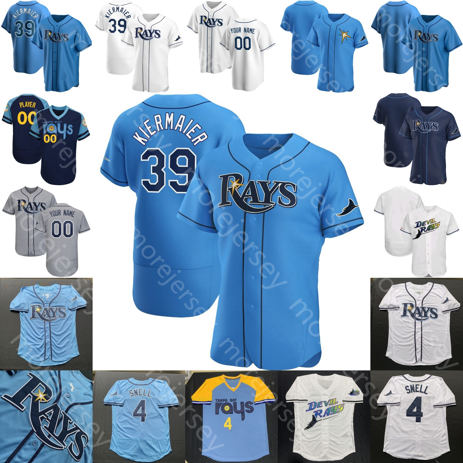 

Tampa Bay Jersey Kevin Padlo Daniel Robertson Yoshitomo Tsutsugo Joey Wendle Randy Arozarena Hunter Renfroe José Martínez Kevin Cash O'Grady, 2020 new player's versions light blue ii