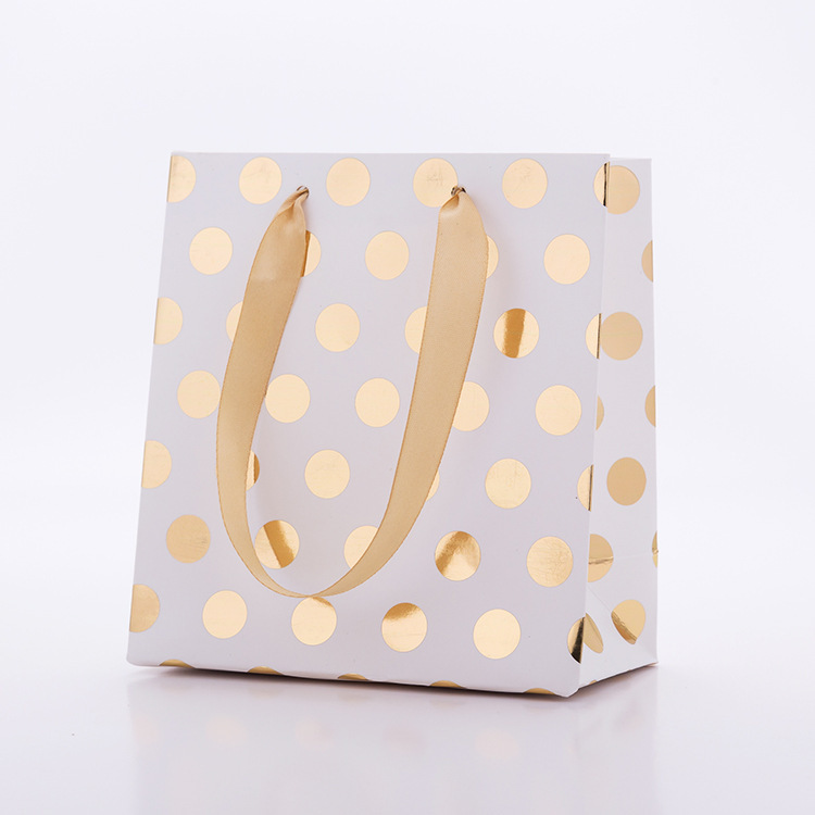 

Golden Dot Square Tote Bag Gradient Color Paper Packaging Box Valentine's Day Birthday Gift Packaging Party Supplies Christmas