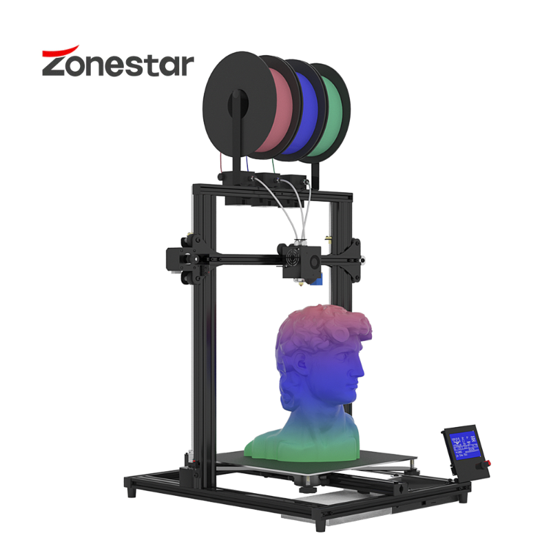 

Zonestar Z8T Large High Precision Resolution Super Quiet Easy To Install 3 In 1 Out Extrusion Automatic Color Mixing 3D Printer