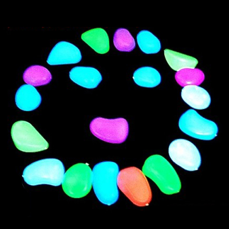 

10 pcs Luminous Light-emitting Artificial Pebble Stone Fish Tank Decoration Supplies LXY9