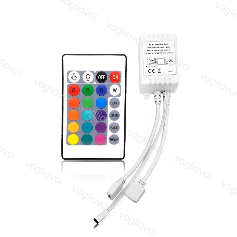 

RGB Controllers 24Keys 72W 6A ABS DC12V 3CH Double Output Lighting Accessories For 5050 3528 2835 RGB Strip Modules Wall Washing Lamp DHL