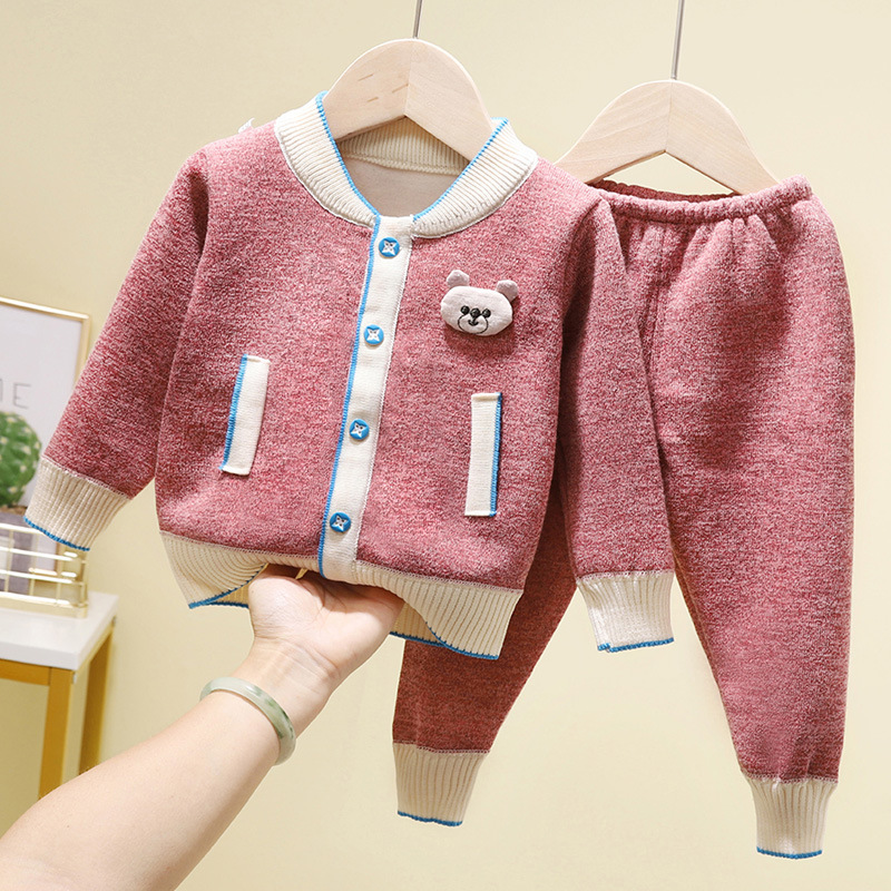 

LZH Children's Clothes 2020 New Autumn Winter Plus Velvet Keep Warm Knit Cardigan Casual Cartoon Jacket Suit For Baby Boys Girls, White
