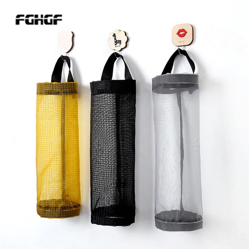 

Home Grocery Storage Bag Holder Wall Hanging Bag Kitchen Storage Dispenser Plastic Kitchen Organizer