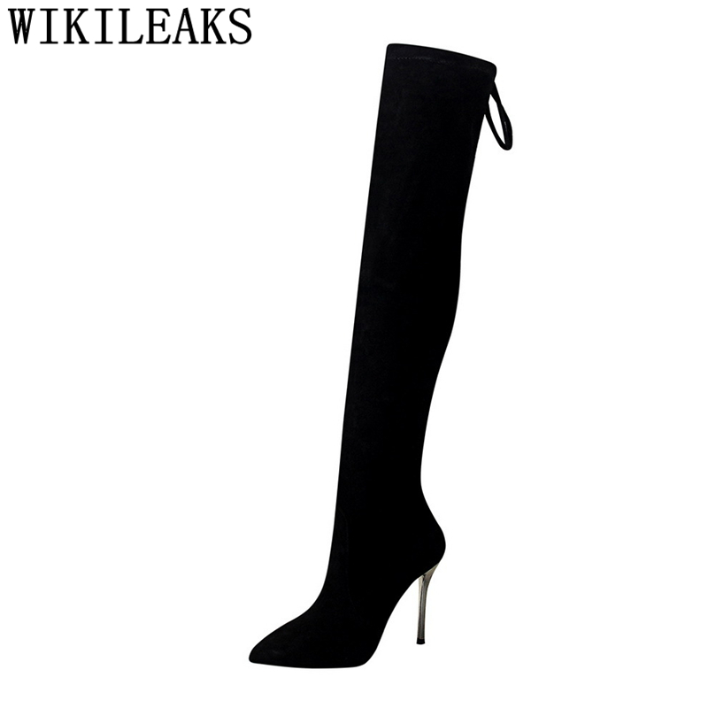 

Over The Knee Boots Black Boots Women Shoes Sexy High Heel Shoes Woman Fashion Zapatos Mujer Cuissarde Femme Laarzen Dames