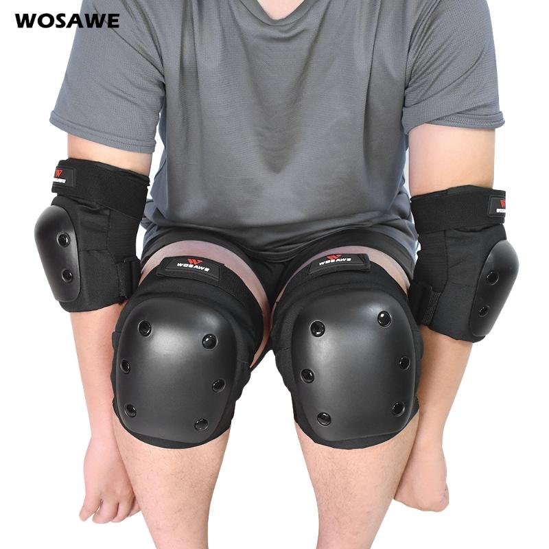 

WOSAWE 4pcs Elbow and Knee Protector PP Shell Knee Brace Support Joelheira Pads For Volleyball Roller Skating Snowboarding, Elbow pads