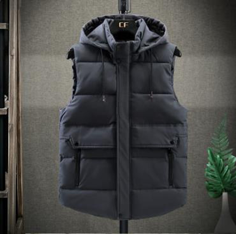 

Wholesale fashion new winter men middle-aged warm thick waistcoat jacket, Black