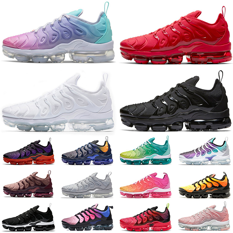 

TN Plus Mens shoes SIZE 13 Women running shoes Triple White Black Red tns trainers sneakers Pink Pastel Mix Color Hornets Active runners, #4 36-47 black white