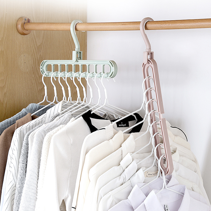 

9 Holes Clothes Coat Hanger organizer Multi-port Support Clothes Drying Racks Plastic Cabinet Storage Rack Hangers For
