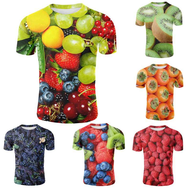 

Summer Casual 3D T-Shirt Men Fruit Print Cool Short-Sleeved Summer T Shirt Tshirt mens shorts streetwear homme hip hop 2020 New, T3