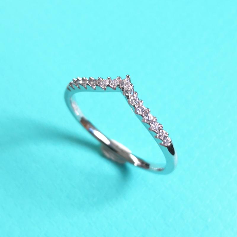 

New Women's S925 Sterling Silver White Gold Rose Gold Heart Shaped Water Drop Set Zircon Ring