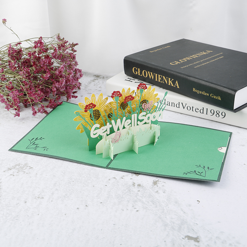 

Get Well Soon Card -Up Flowers Cards Sympathy Mothers Day Wedding Anniversary Birthday 3D Greeting Cards