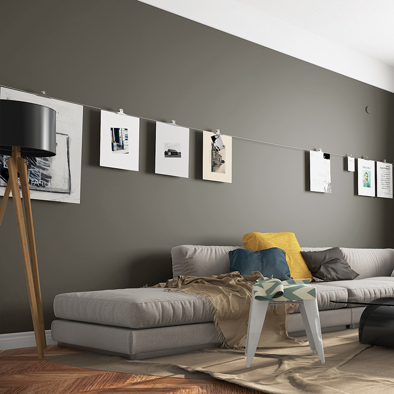 

Waterproof and anti-fouling Lead Grey Cyan industrial wind living room wallpaper now Nordic wind bedroom non-woven wallpaper, Gray