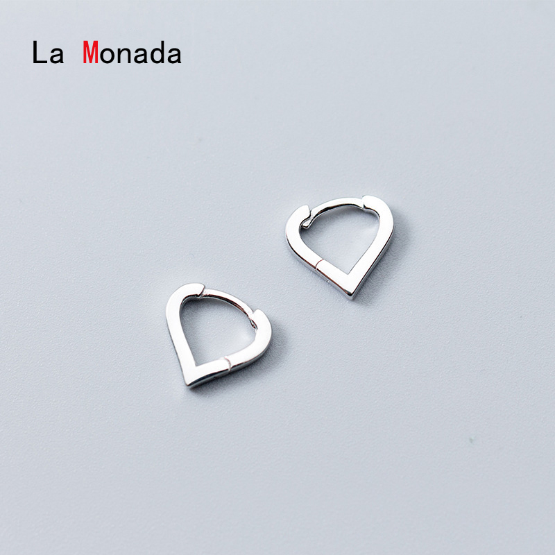 

La Monada Hoop Earrings For Women Silver 925 Heart Design Fine Women Earrings Jewelry Hoop 925 Sterling Silver