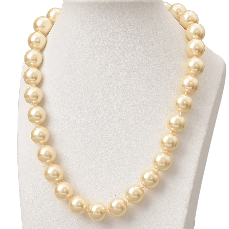

Smooth Multicolor Pearls 12mm Knotted Necklace Imitation Pearls Chain Necklace 18inch For Statement Women Jewelry Gifts H797
