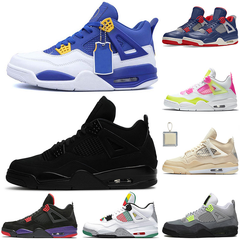 

Travis Scott Sail Jumpman 4 womens mens basketball shoes 4s Black Cat 2020 Neon Carnival Raptors Luxury womens trainers size 13, White;red
