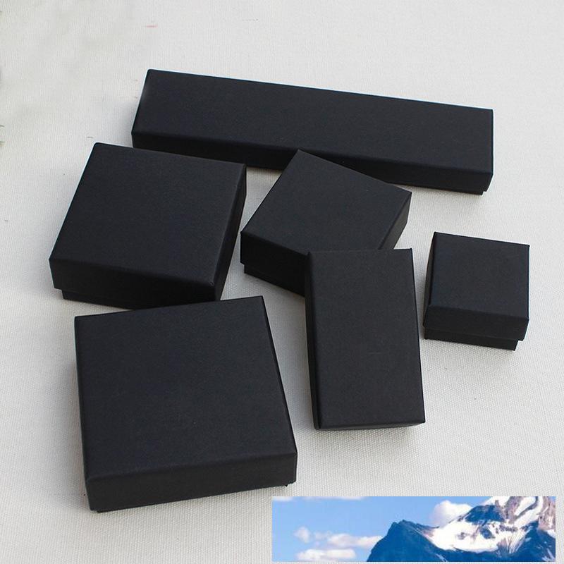

Jewelry Gift and Retail Boxes Black Kraft Packing Bracelet & Necklace & Ring & Ear Nail Box Christmas New Year Gift Customize 10 size Select