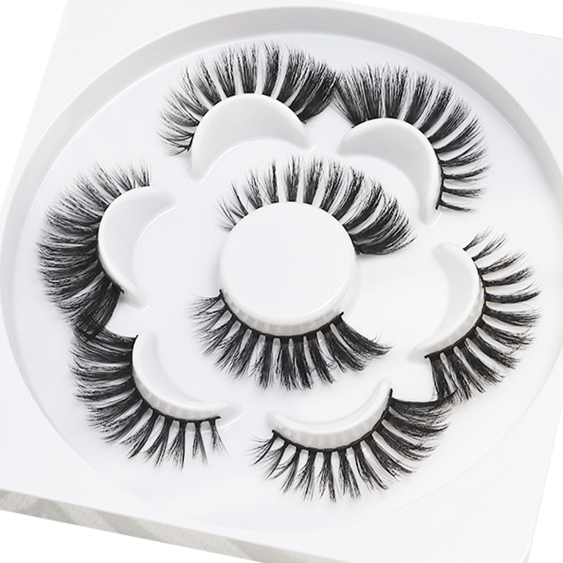 

HBZGTLAD New 4 pairs 3D Eyelashes Thick Cross Natural False Eyelashes for Beauty Makeup mink fake Eye Lashes Extension