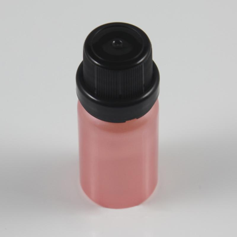 

Mini 10ml Travel Cosmetic Pink Essential Oil Container With Black/White Screw Cap