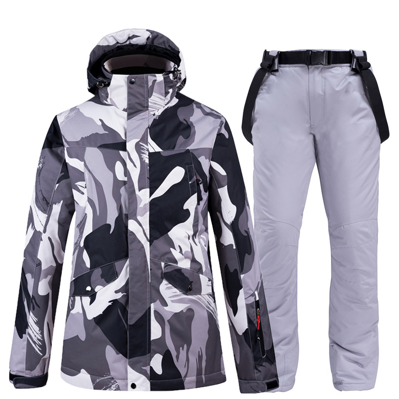 

New outdoor ski clothing men's winter windproof waterproof warm ski clothing single and double snowboard suit jacket thickening, Black