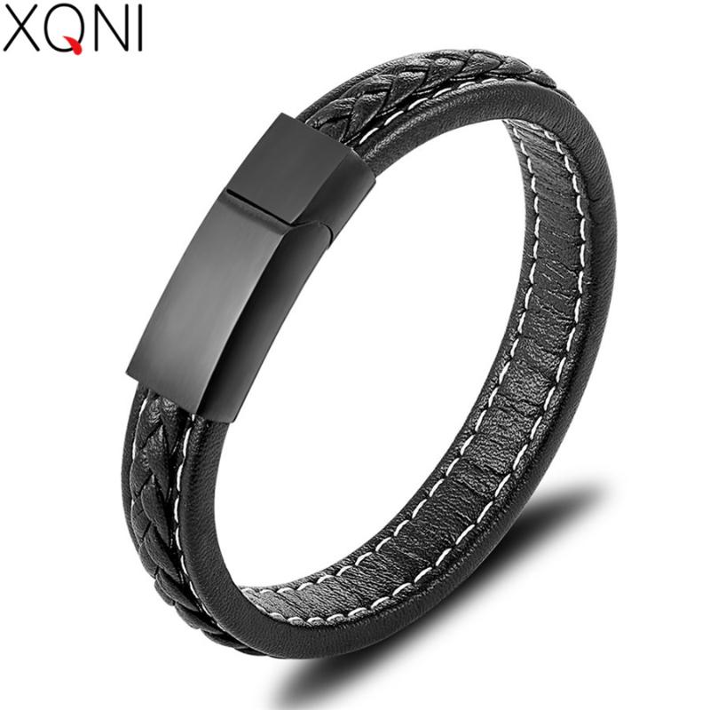 

XQNI 2020 New Classic Fashion Jewelry Top Sale Genuine Leather Bracelet For Men Women Hand Accessories Bangle Spacial Gift