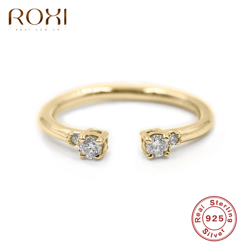 

ROXI Fashion Zircon Crystals Open Rings for Women Men Engagement Finger Rings 100% 925 Sterling Silver Ring Jewelry Pierscionki