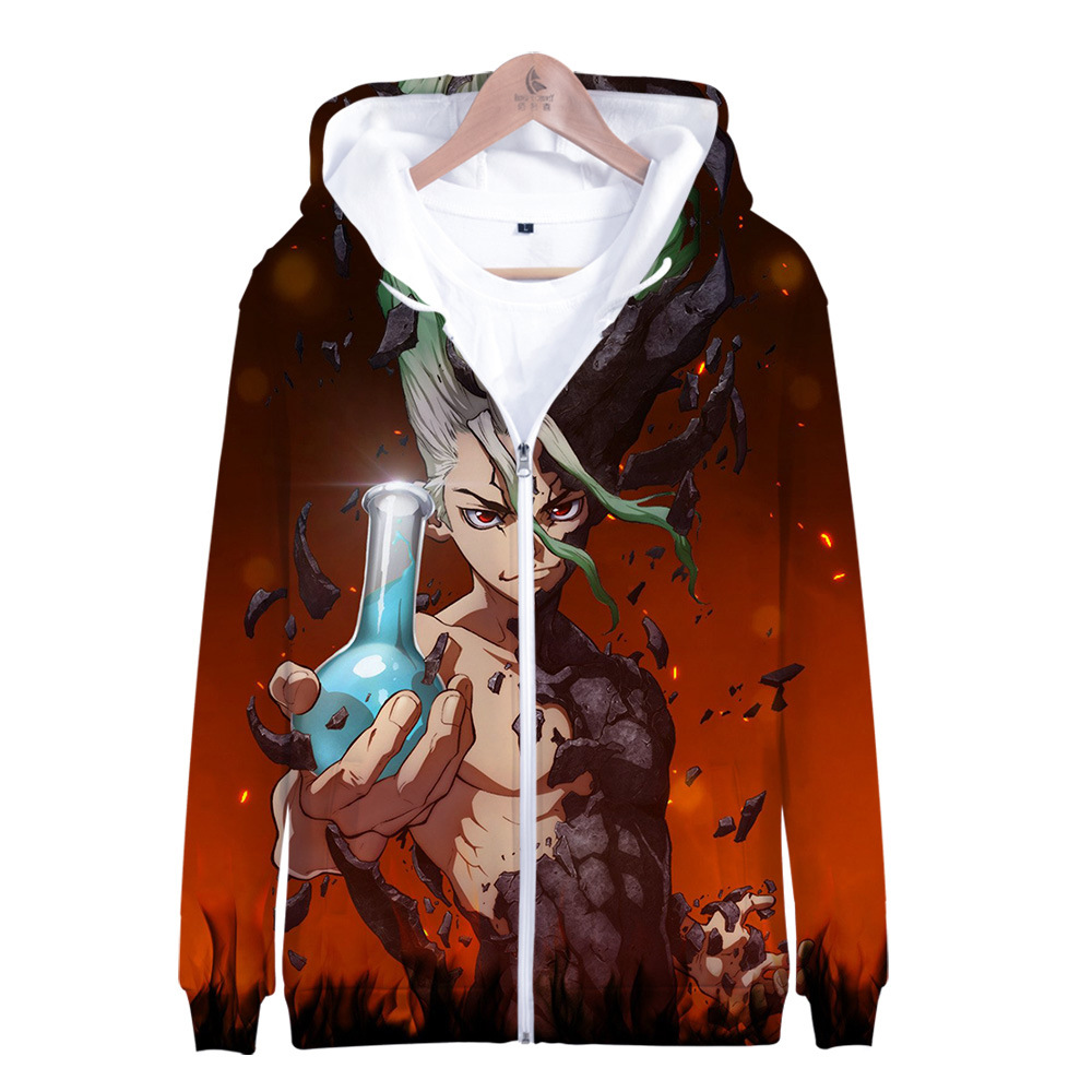 Compre El Dr Stone Animado En 3d De Impresion Cerrar La Cremallera De Las Mujeres De Los Hombres Sudaderas Con Capucha Streetwear Hip Hop Cremallera Con Capucha De La Chaqueta De