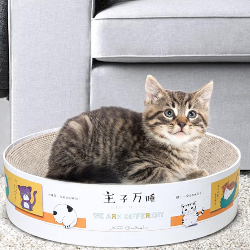 

Cat Scratcher Cardboard Cat Scratch Pad Claw Grinding Device with Ball Strong Lounge Refill Corrugated Paper Scratch