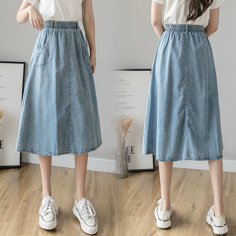 

Blackday Womens Skirt Vintage Clothes Denim Long Skirts Blue Harajuku Summer High Waist Streetwear 2020 The New flowy Fashion Spring