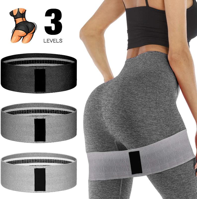 

3 Pack Workout Bands Fabric Resistance Loop Bands Wide for Legs and BuWomen Stretch Exercise Loops Non-Slip Gym Bootie Band