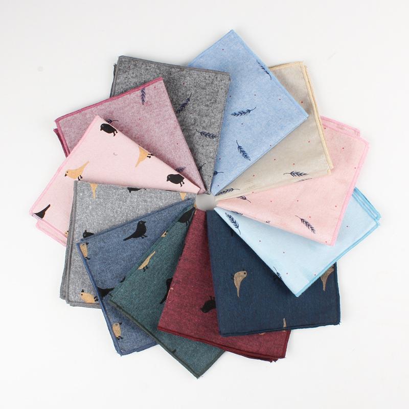 

Men 's Square Cotton Handkerchief Cartoon Printed Suit Pocket Towel Suit Square Scarf Bow Tie