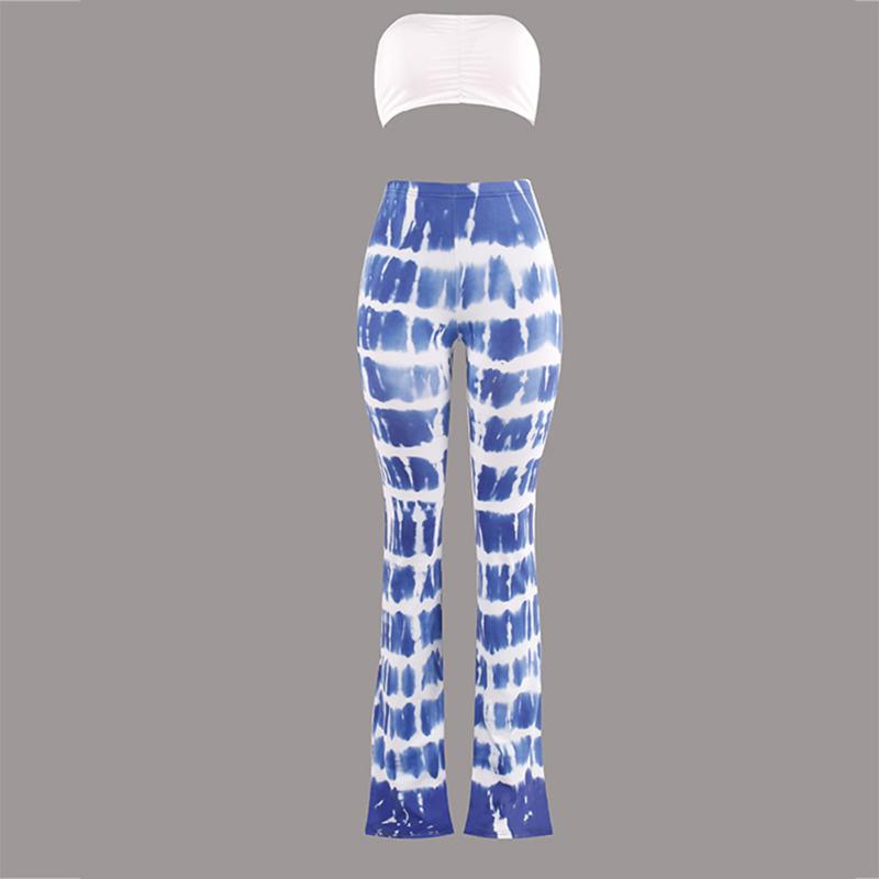 

Women Summer Sexy Print Flared Trousers High Waist Wide Leg Long Pants Trousers