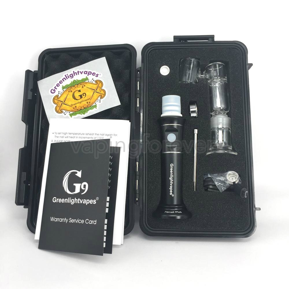 

Newest G9 Henail Plus 2500mah Rechargable Wax Vaporizer Pen Bubbler Glass Bong Dry Herb Vape Pen With Quartz/Ceramic/Titanium Nail