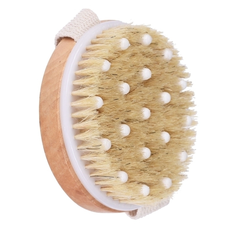 

Bath Brushes Dry Skin Body Soft Natural Bristle Brush With Massage Point Wooden Bath Shower Brushes SPA Body Brush Without Handle