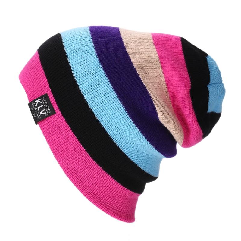 

2020 Brand Bonnet Beanies Knitted Winter Caps Skullies Winter Hats For Women Outdoor Ski Sports rainbow Beanie Gorras Touca, Pink